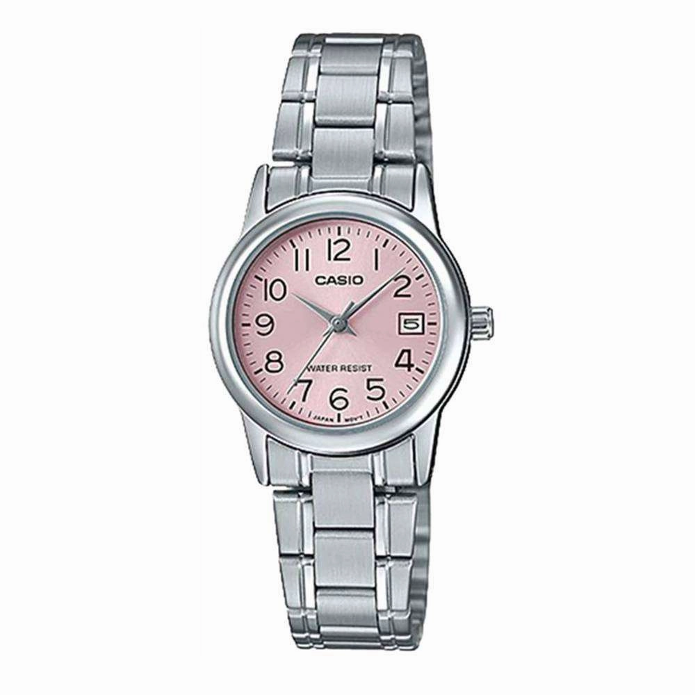 Casio LTP-V002D-4B Silver Stainless Steel Strap Watch for Women Affordable casual watches Sporty casual watches Affordable luxury casual watches