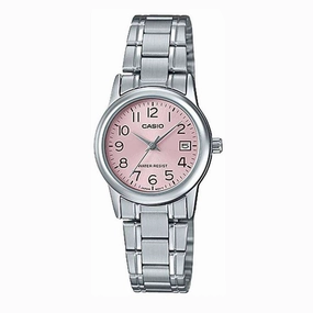 Casio LTP-V002D-4B Silver Stainless Steel Strap Watch for Women Affordable casual watches Sporty casual watches Affordable luxury casual watches