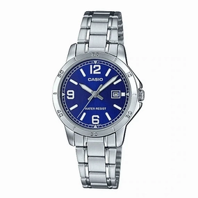 Casio LTP-V004D-2B Silver Stainless Watch for Women Affordable casual watches Sporty casual watches Affordable luxury casual watches