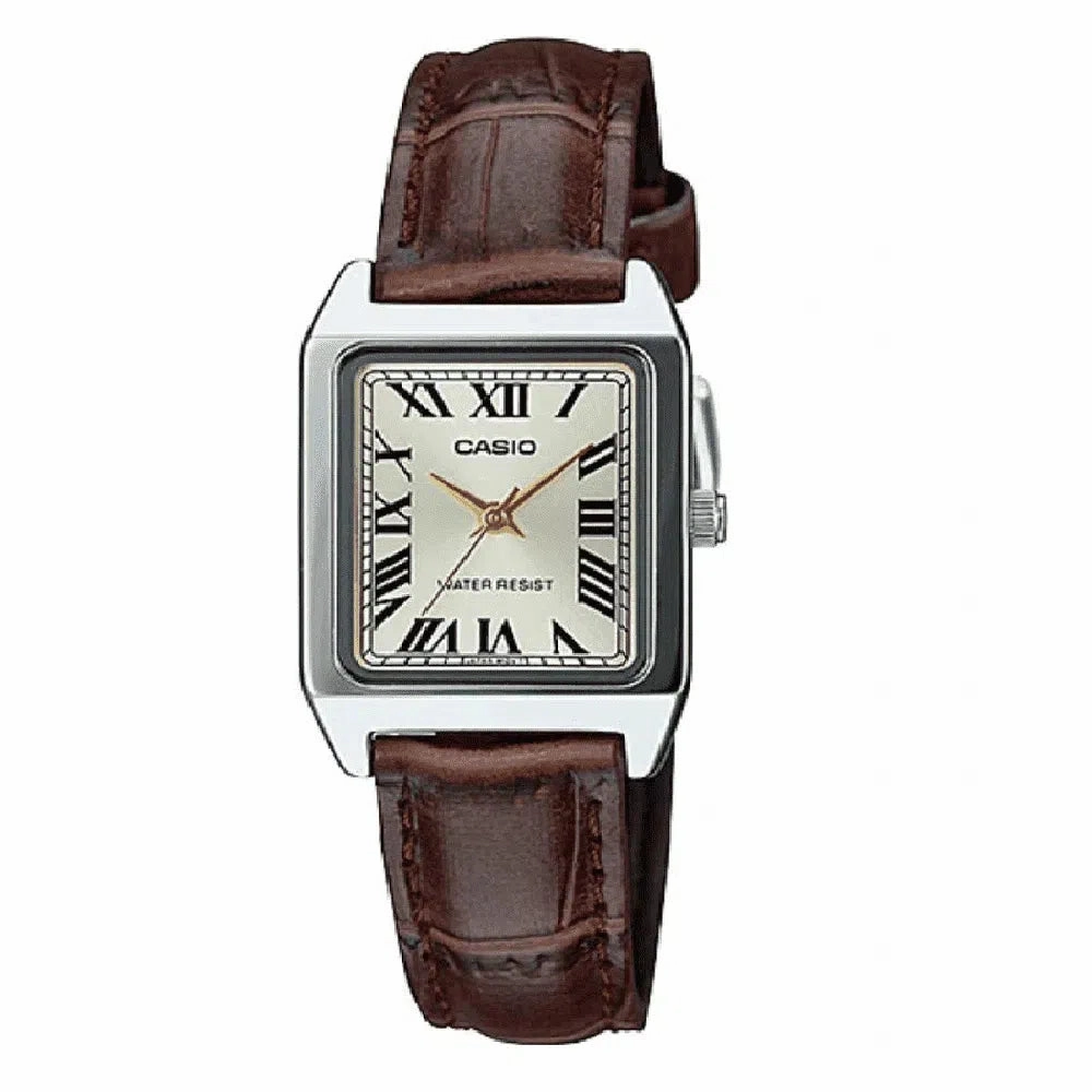 Casio LTP-V007L-9B Brown Leather Watch for Women Affordable casual watches Sporty casual watches Affordable luxury casual watches