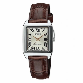 Casio LTP-V007L-9B Brown Leather Watch for Women Affordable casual watches Sporty casual watches Affordable luxury casual watches