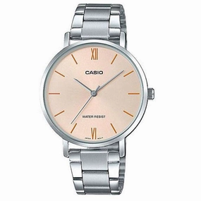 Casio LTP-VT01D-4BUDF Silver Stainless Watch for Women Affordable casual watches Sporty casual watches Affordable luxury casual watches