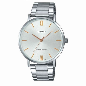 Casio LTP-VT01D-7BUDF Silver Stainless Watch for Women Affordable casual watches Sporty casual watches Affordable luxury casual watches