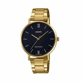 Casio LTP-VT01G-1B Gold Stainless Strap for Women Affordable casual watches Sporty casual watches Affordable luxury casual watches