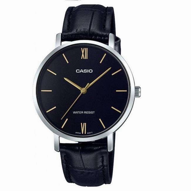 Casio LTP-VT01L-1BUDF Black Leather Watch for Women Affordable casual watches Sporty casual watches Affordable luxury casual watches