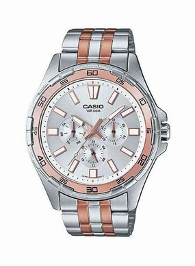 Casio MTD-300RG-7A Two-Toned Stainless Watch for Men Affordable casual watches Sporty casual watches Affordable luxury casual watches
