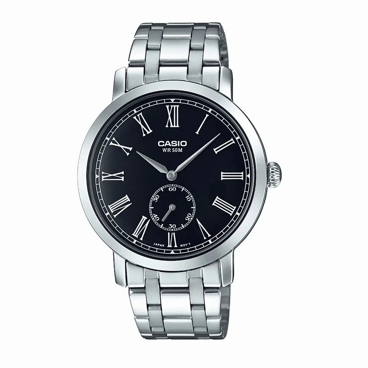 Casio MTP-E150D-1B Silver Stainless Watch for Men Affordable casual watches Sporty casual watches Affordable luxury casual watches
