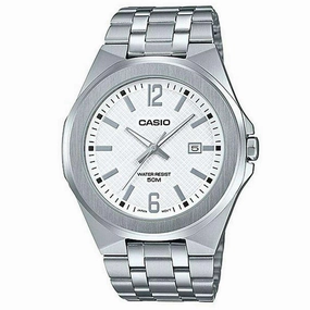 Casio MTP-E158D-7A Silver Stainless Watch for Men Affordable casual watches Sporty casual watches Affordable luxury casual watches