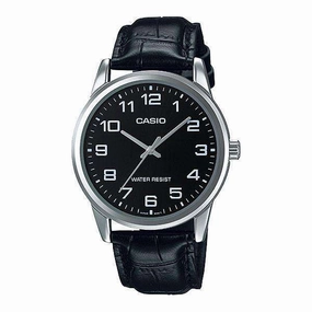 Casio MTP-V001L-1B Black Leather Strap Watch For Men,men's watches,watch for men, best men's watches,luxury men's watch,minimalist men's watch,casual men's watch,dress watch for men,automatic men's watch,quartz men's watch,cheap men's watch. busine
