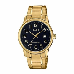 Casio MTP-V002G-1B Gold Stainless Watch for Men,men's watches,watch for men, best men's watches,luxury men's watch,minimalist men's watch,casual men's watch,dress watch for men,automatic men's watch,quartz men's watch,cheap men's watch. business wa