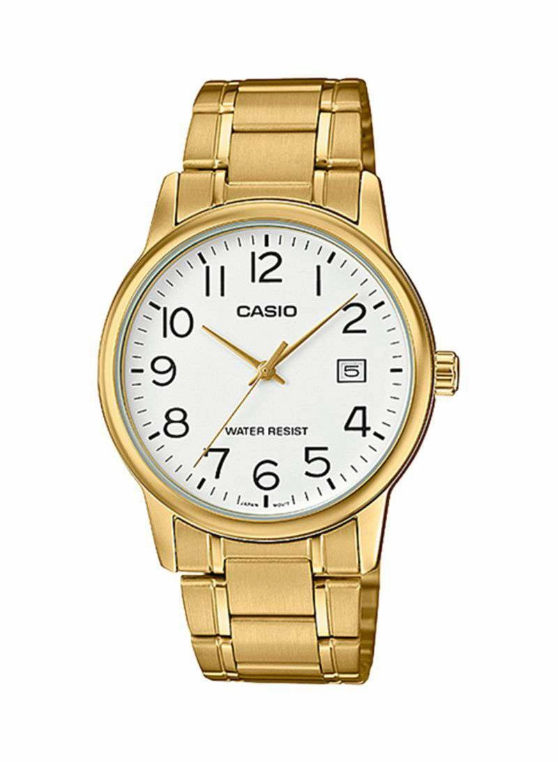 Casio MTP-V002G-7B2 Gold Stainless Watch for Men,men's watches,watch for men, best men's watches,luxury men's watch,minimalist men's watch,casual men's watch,dress watch for men,automatic men's watch,quartz men's watch,cheap men's watch. business w
