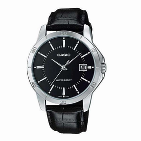 Casio MTP-V004L-1A Black Leather Watch for Men,men's watches,watch for men, best men's watches,luxury men's watch,minimalist men's watch,casual men's watch,dress watch for men,automatic men's watch,quartz men's watch,cheap men's watch. business wat