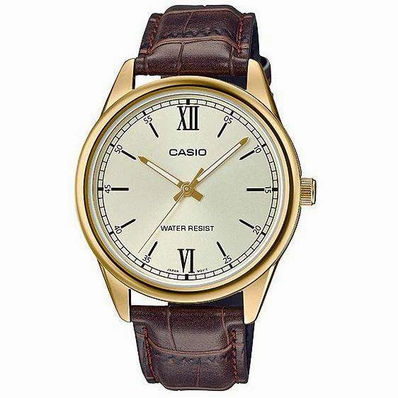 Casio MTP-V005GL-9BUDF Brown Leather Watch for Men Affordable casual watches Sporty casual watches Affordable luxury casual watches