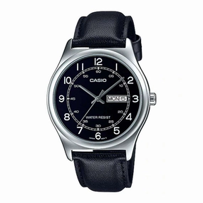 Casio MTP-V006L-1B2 Black Leather Watch for Men,men's watches,watch for men, best men's watches,luxury men's watch,minimalist men's watch,casual men's watch,dress watch for men,automatic men's watch,quartz men's watch,cheap men's watch. business wa