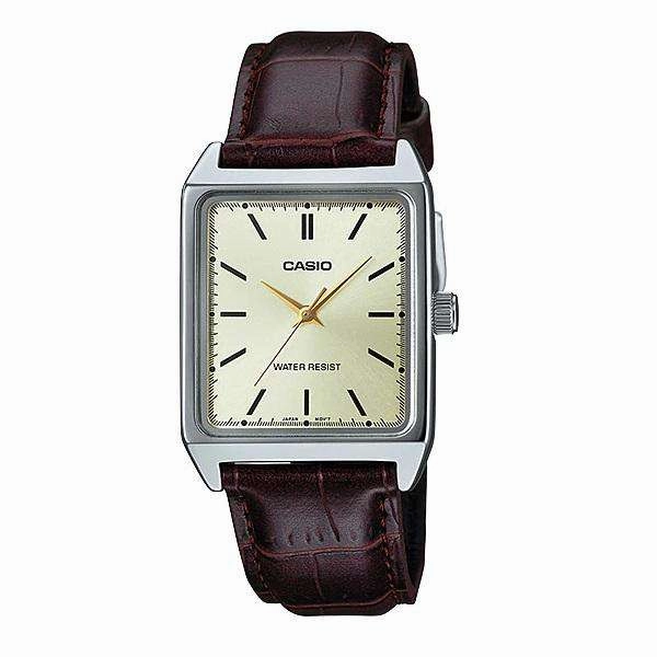 Casio MTP-V007L-9E Brown Leather Watch for Men Affordable casual watches Sporty casual watches Affordable luxury casual watches
