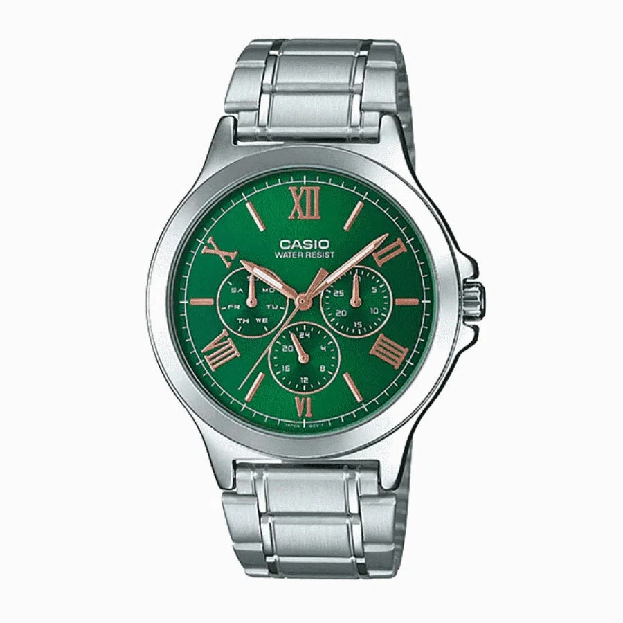 Casio MTP-V300D-3A Silver Stainless Watch for Men Affordable casual watches Sporty casual watches Affordable luxury casual watches