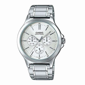 Casio MTP-V300D-7A Silver Stainless Watch for Men Affordable casual watches Sporty casual watches Affordable luxury casual watches
