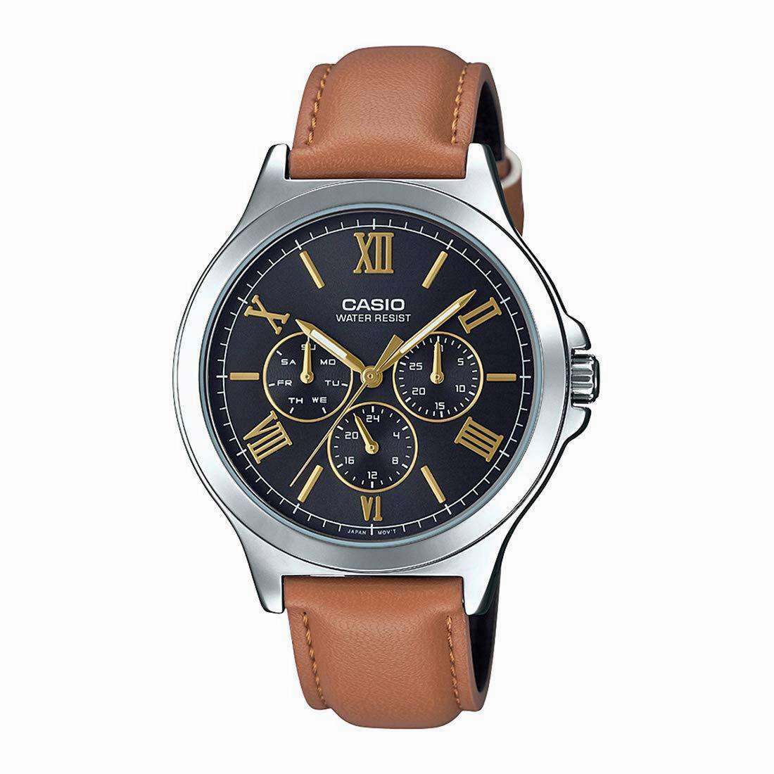 Casio MTP-V300L-1A3 Leather Strap Watch for Men Affordable casual watches Sporty casual watches Affordable luxury casual watches
