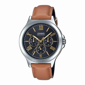 Casio MTP-V300L-1A3 Leather Strap Watch for Men Affordable casual watches Sporty casual watches Affordable luxury casual watches