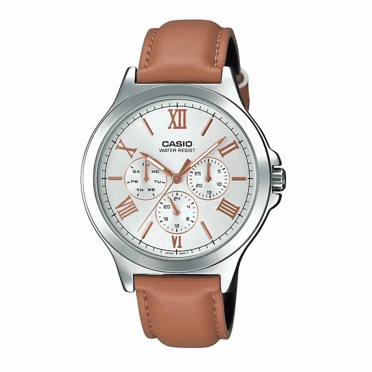 Casio MTP-V300L-7A2 Leather Strap Watch for Men Affordable casual watches Sporty casual watches Affordable luxury casual watches
