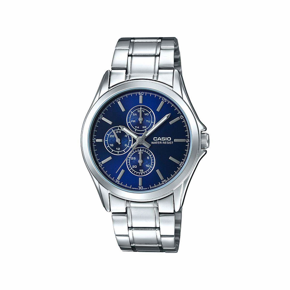 Casio MTP-V302D-2A Silver Stainless Watch for Men Affordable casual watches Sporty casual watches Affordable luxury casual watches