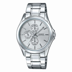 Casio MTP-V302D-7A Silver Stainless Watch for Men Affordable casual watches Sporty casual watches Affordable luxury casual watches