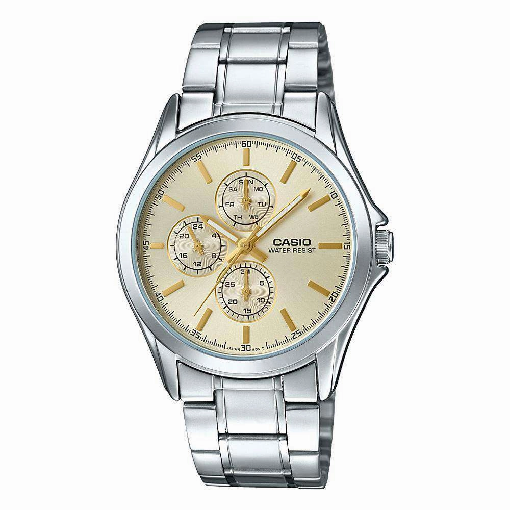 Casio MTP-V302D-9A Silver Stainless Watch for Men Affordable casual watches Sporty casual watches Affordable luxury casual watches
