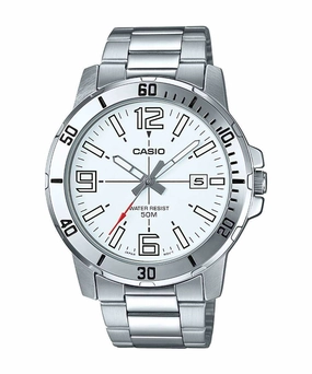 Casio MTP-VD01D-7BVUDF Silver Stainless Watch for Men Affordable casual watches Sporty casual watches Affordable luxury casual watches