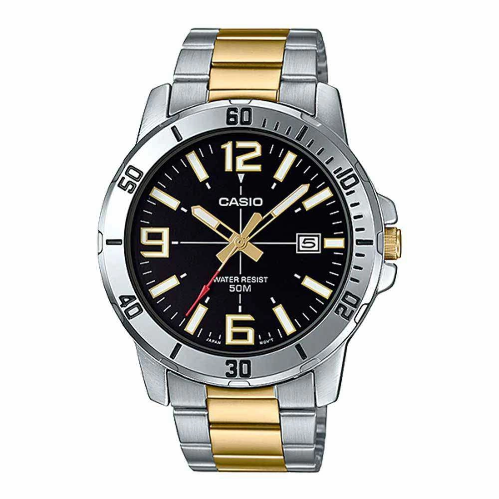 Casio MTP-VD01SG-1B Two-Toned Stainless Watch for Men,men's watches,watch for men, best men's watches,luxury men's watch,minimalist men's watch,casual men's watch,dress watch for men,automatic men's watch,quartz men's watch,cheap men's watch. busin