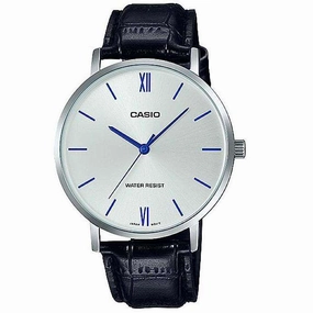 Casio MTP-VT01L-7B1UDF Black Leather Watch for Men Affordable casual watches Sporty casual watches Affordable luxury casual watches