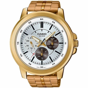 Casio MTP-X300G-7EVDF Gold Plated Watch for Men Affordable casual watches Sporty casual watches Affordable luxury casual watches
