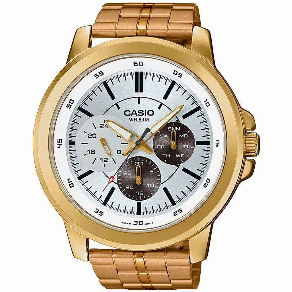 Casio MTP-X300G-7EVDF Gold Plated Watch for Men Affordable casual watches Sporty casual watches Affordable luxury casual watches