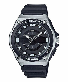 Casio MWC-100H-1AVDF Black Rubber Strap Watch for Men Affordable casual watches Sporty casual watches Affordable luxury casual watches