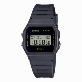 Casio Pop Black Resin Band Watch F91WB-8A 