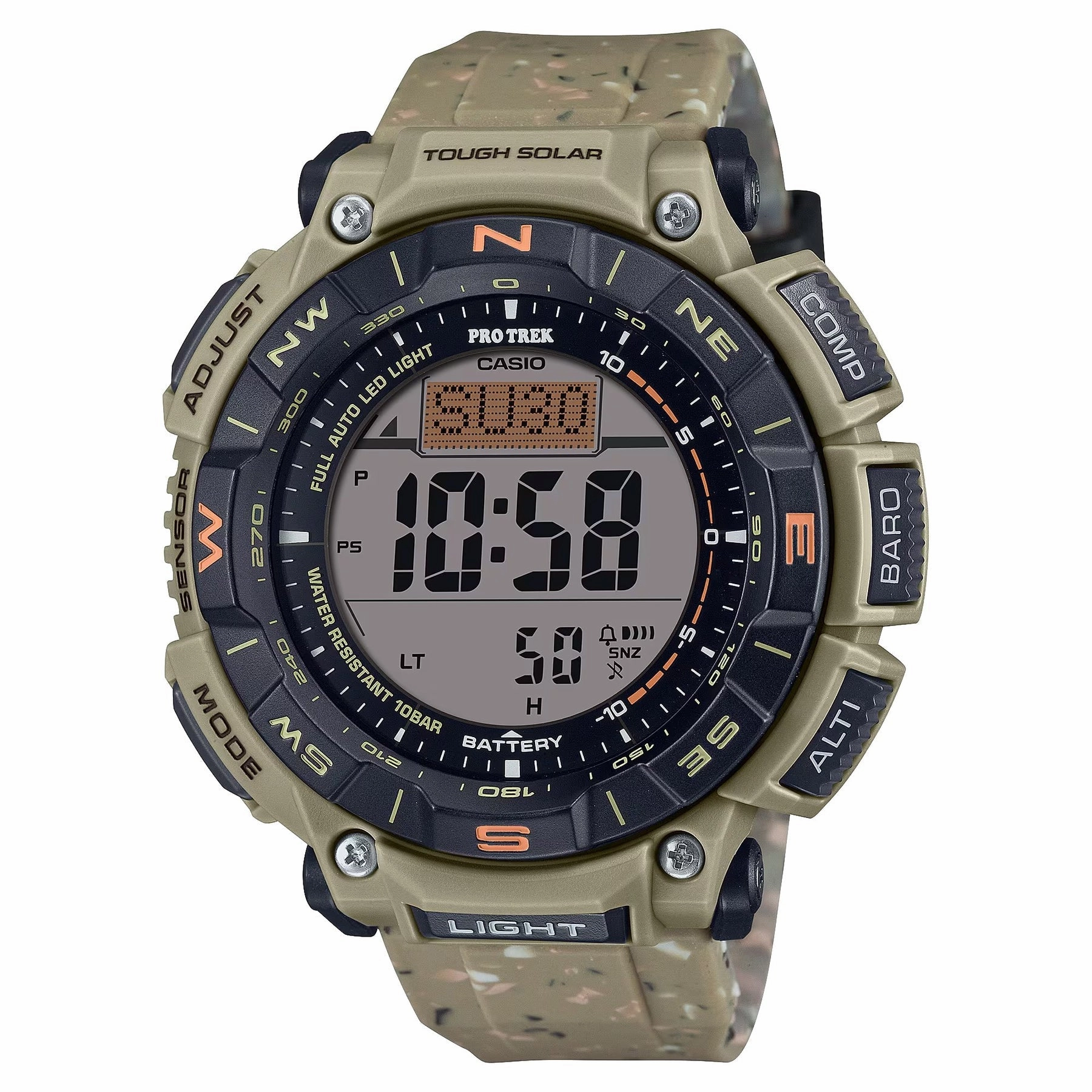 Casio PRO TREK Eco-Friendly Edition with Dual-Layer Display and Recycled Resin Strap PRG340SC-5D 