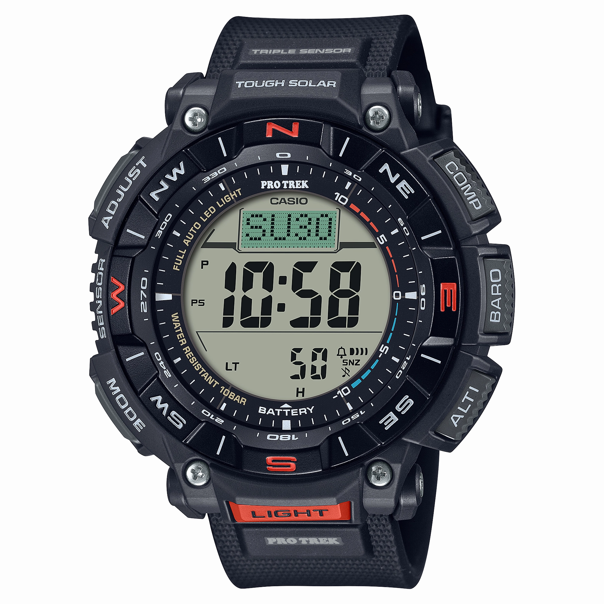 Casio Protrek Digital Solar Black Resin Band Watch PRG340-1D 