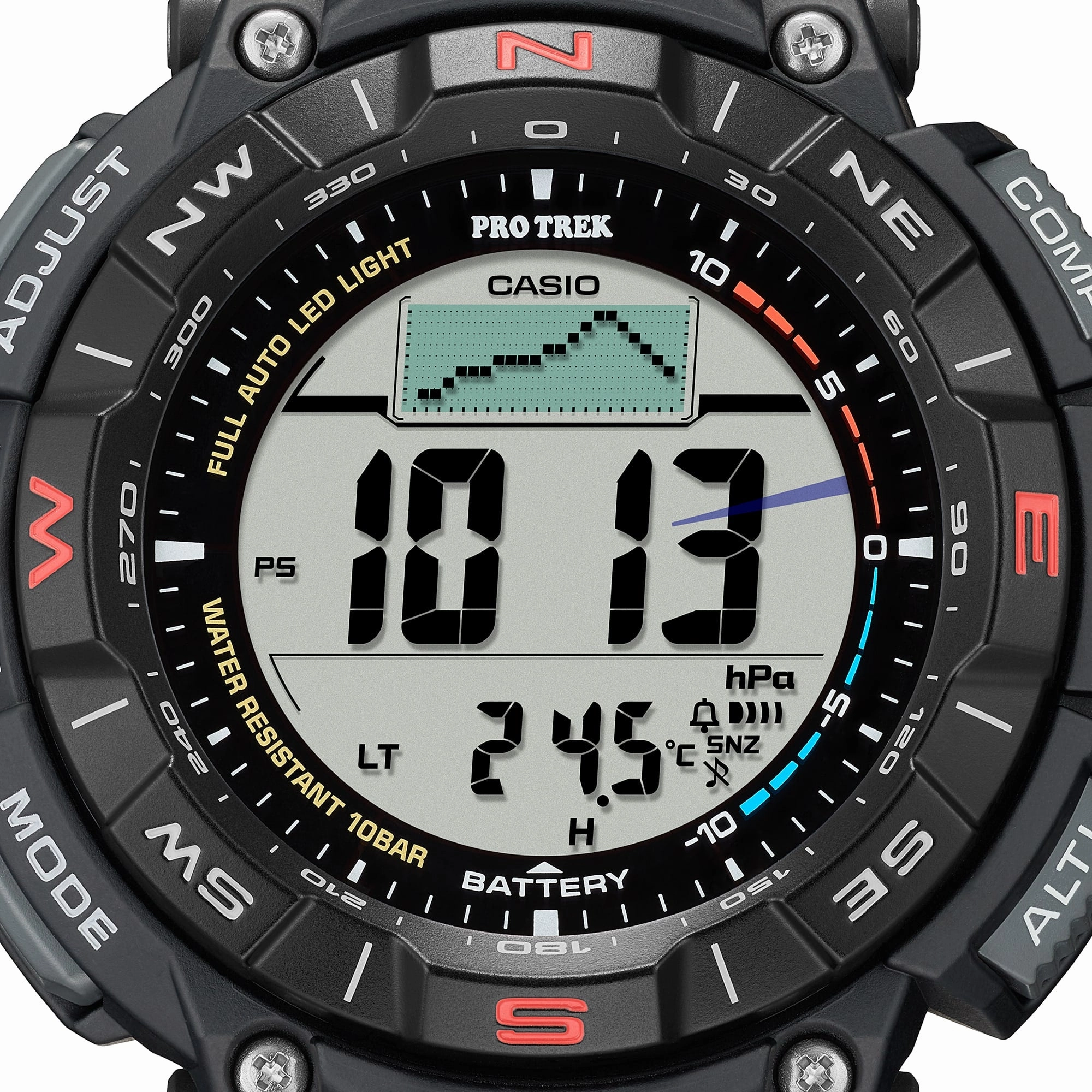 Casio Protrek Digital Solar Black Resin Band Watch PRG340-1D