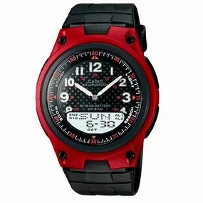 Casio Standard AW-80-4BVDF Red Dial/ Black Resin Strap Watch for Men,silicone watch,silicone strap watch,silicone watches for men,silicone watches for women,unisex silicone watch,kids silicone watch,sports silicone watch,casual silicone watch,waterproof si