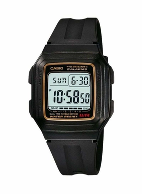 Casio Standard F-201WA-9ADF Black Resin Watch for Men and Women Affordable casual watches Sporty casual watches Affordable luxury casual watches