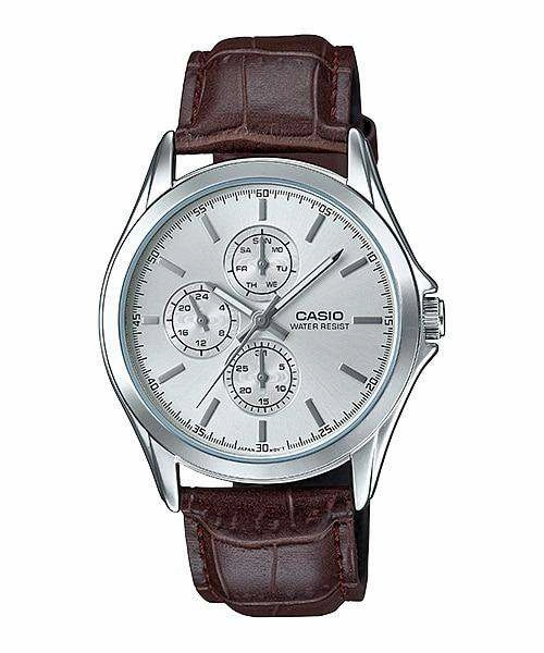 Casio Standard MTP-V302L-7A Brown Leather Strap for Men Affordable casual watches Sporty casual watches Affordable luxury casual watches