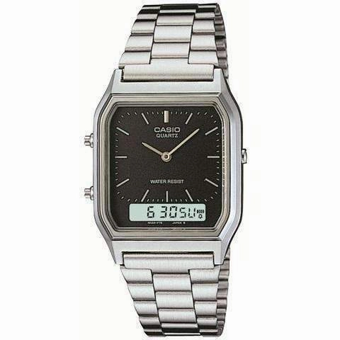 Casio Vintage AQ-230A-1DMQD Silver Stainless Watch For Men and Women Affordable casual watches Sporty casual watches Affordable luxury casual watches