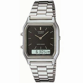 Casio Vintage AQ-230A-1DMQD Silver Stainless Watch For Men and Women Affordable casual watches Sporty casual watches Affordable luxury casual watches