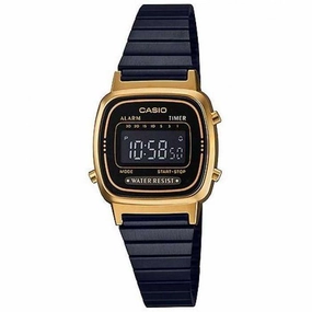 Casio Vintage LA670WEGB-1B Black Plated Stainless Steel Watch for Women Affordable casual watches Sporty casual watches Affordable luxury casual watches