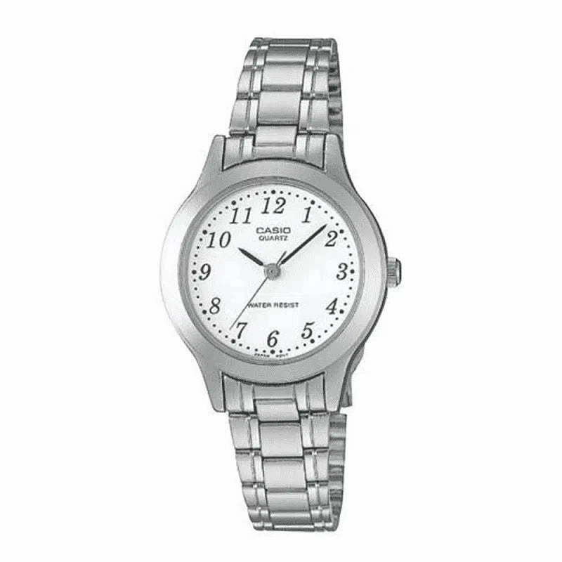 Casio Vintage LTP-1128A-7B Silver Stainless Watch for Women Affordable casual watches Sporty casual watches Affordable luxury casual watches