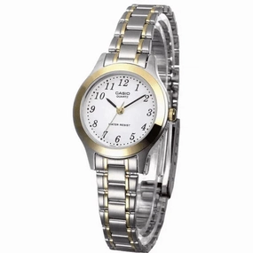 Casio Vintage LTP-1128G-7BRDF Silver & Gold Stainless Steel Strap Watch for Women Affordable casual watches Sporty casual watches Affordable luxury casual watches