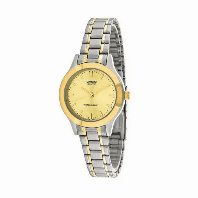 Casio Vintage LTP-1128G-9AR Silver & Gold Stainless Watch for Women Affordable casual watches Sporty casual watches Affordable luxury casual watches