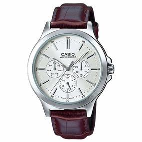 Casio Vintage MTP-V300L-7A Brown Leather Watch for Men Affordable casual watches Sporty casual watches Affordable luxury casual watches
