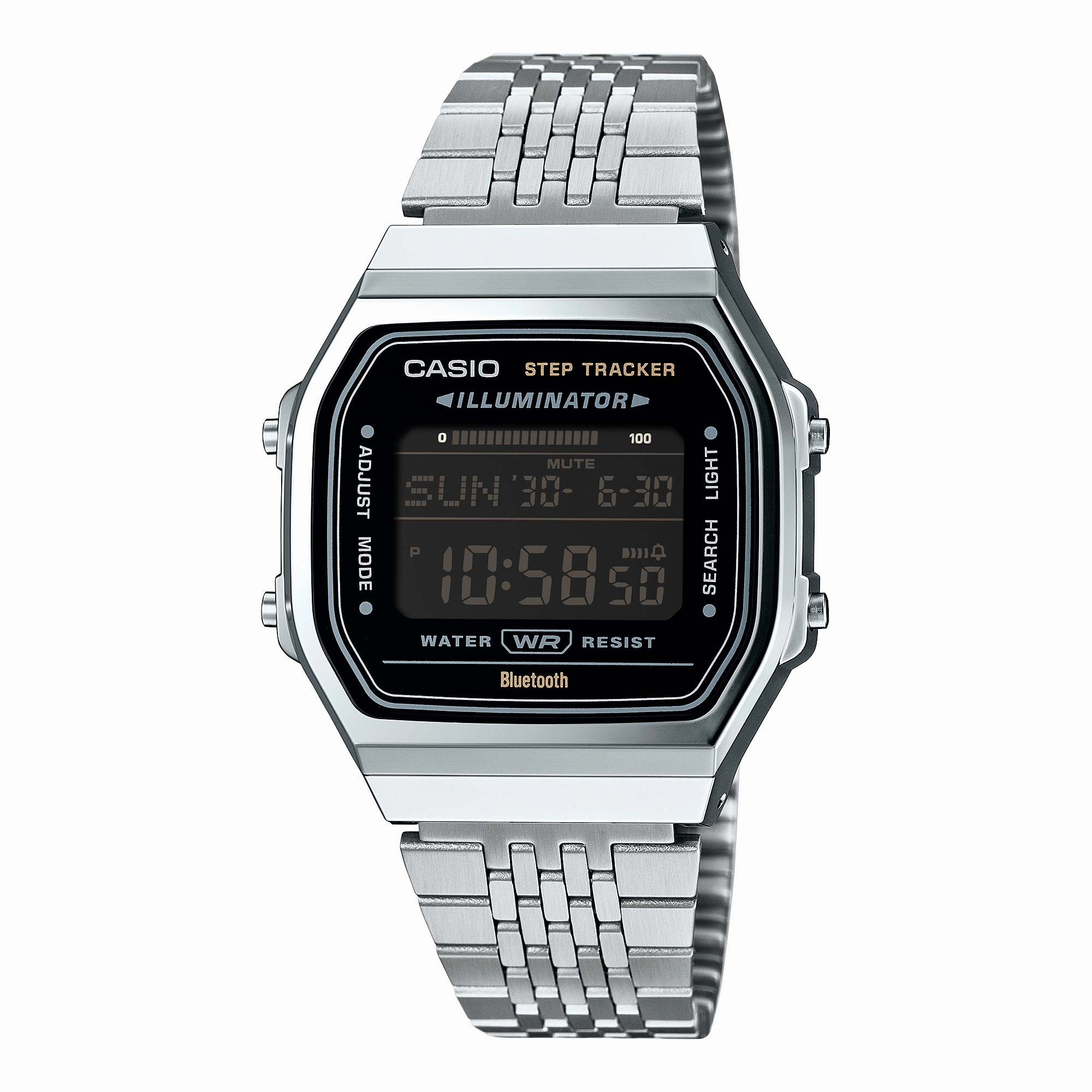 Casio Vintage Silver Stainless Steel Watch ABL100WE-1B 