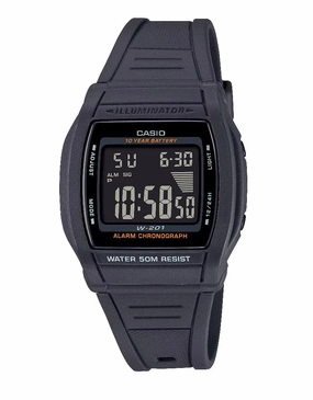Casio W-201-1B Digital Rubber Strap Watch  For Men,men's watches,watch for men, best men's watches,luxury men's watch,minimalist men's watch,casual men's watch,dress watch for men,automatic men's watch,quartz men's watch,cheap men's watch. business