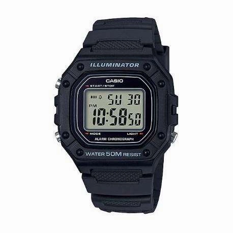 Casio W-218H-1AVDF Black Resin Watch for Men